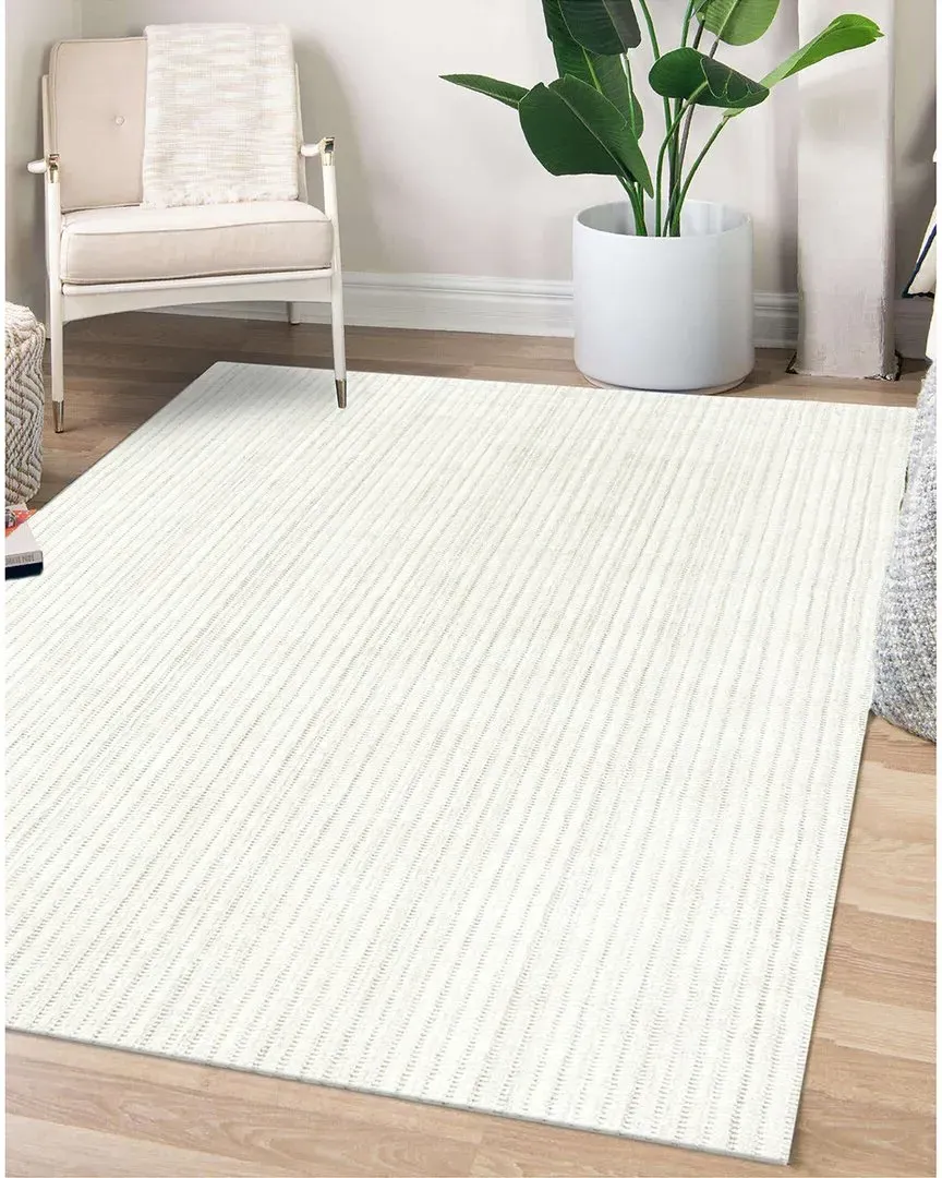 Hand Loomed Jaipur Area Rug - Ivory, Wool