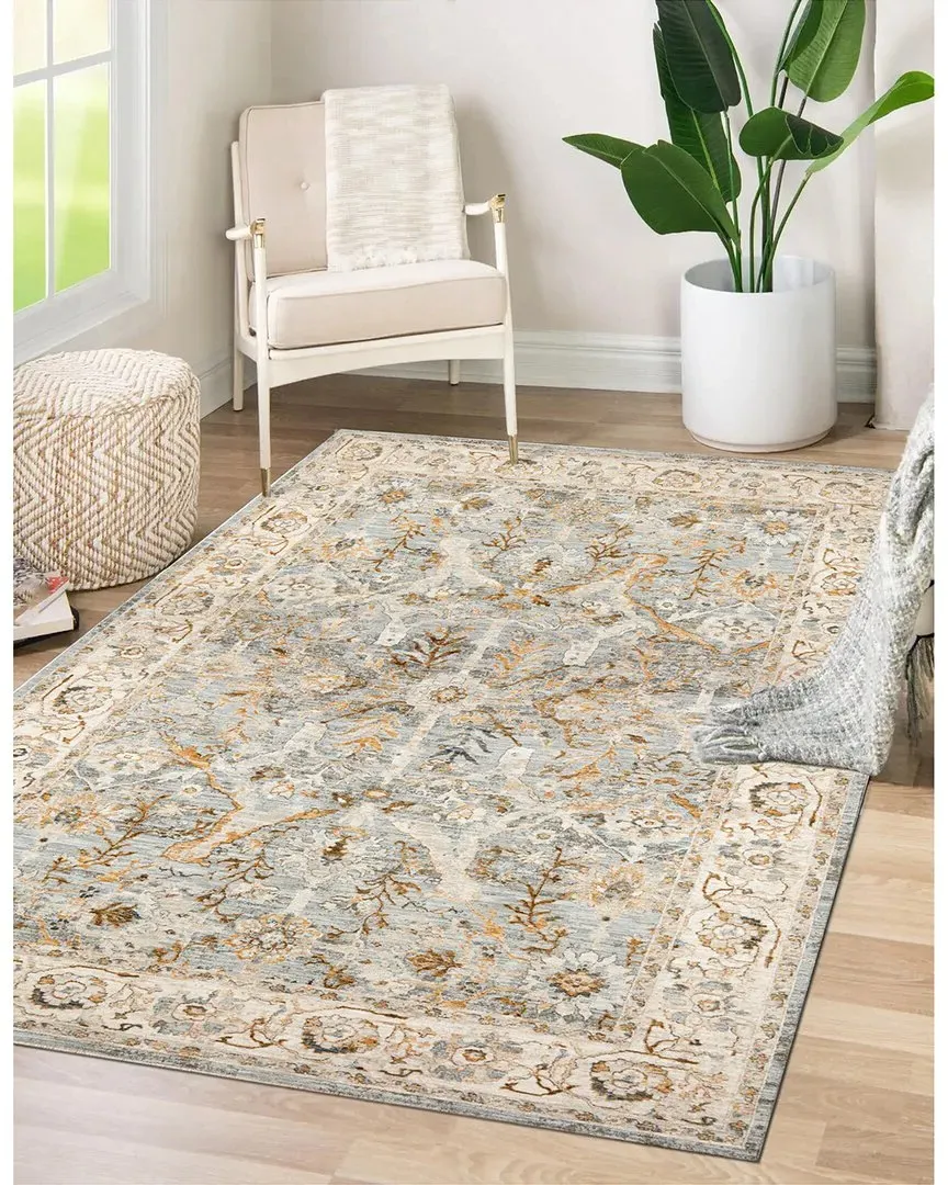 Impressions Kashan Power Loomed Area Rug - Blue, Polyester