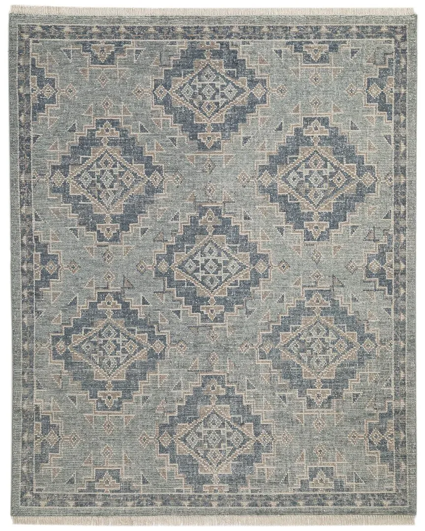 Palace Hand Knotted Wool Rug - Blue
