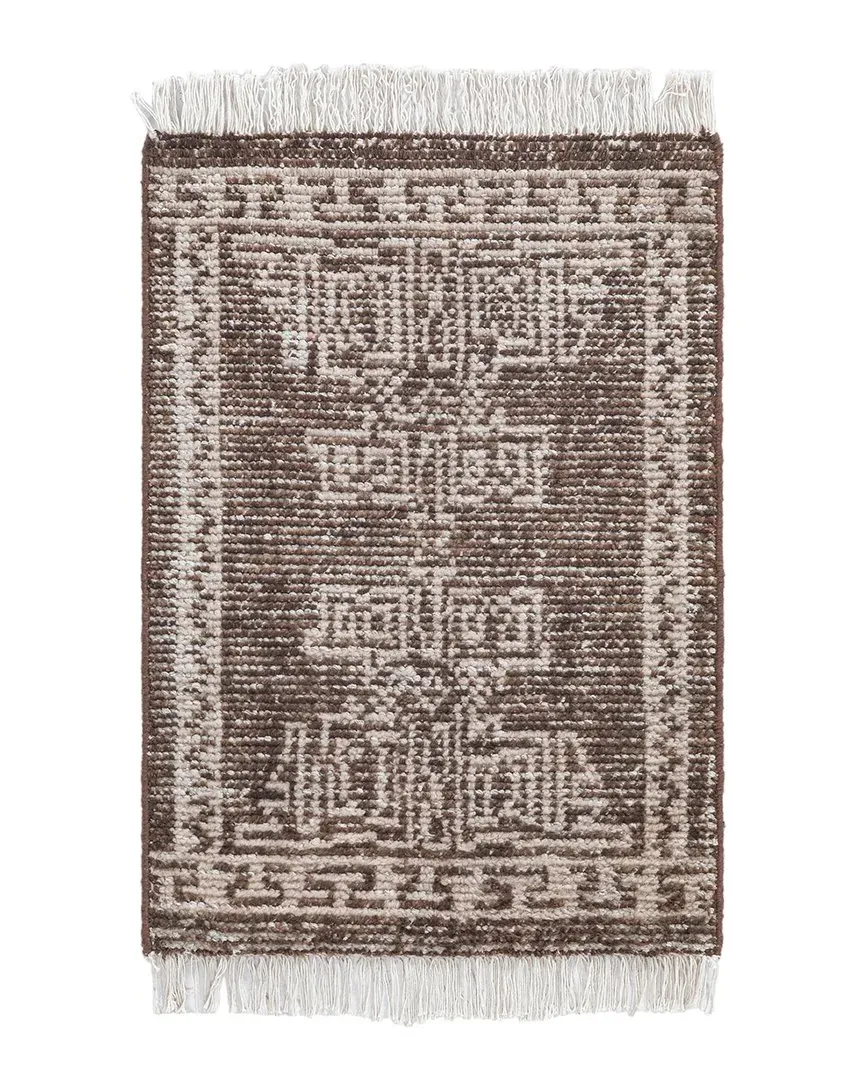 Palace Hand Knotted Wool Rug - Brown
