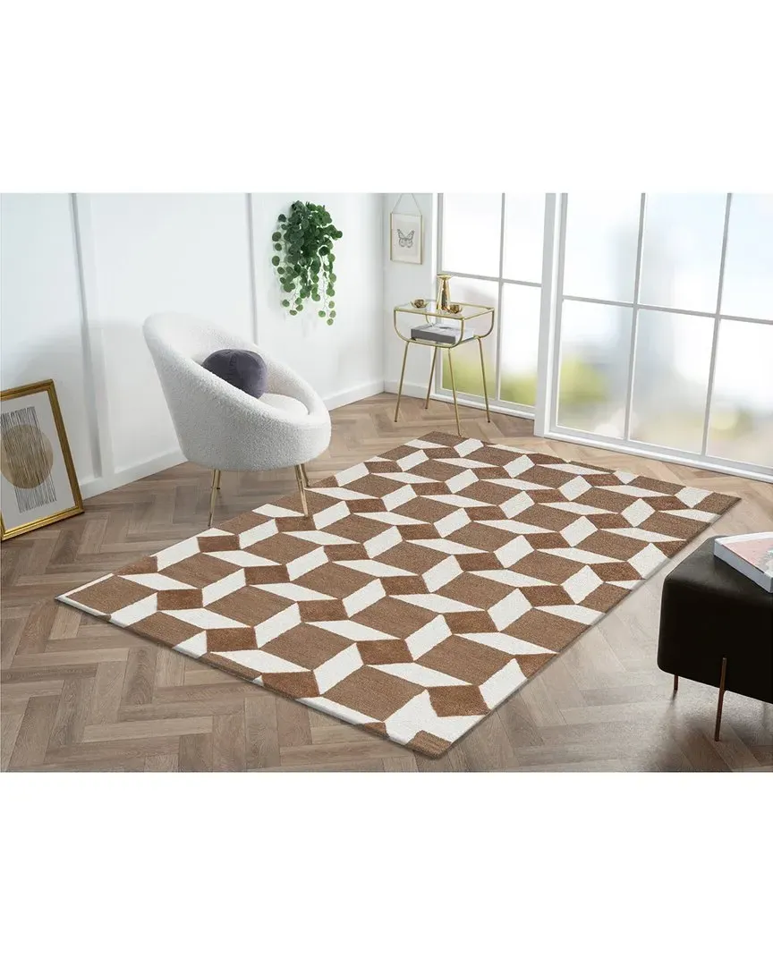 Table Tufted Retro Wool Rug - Rust