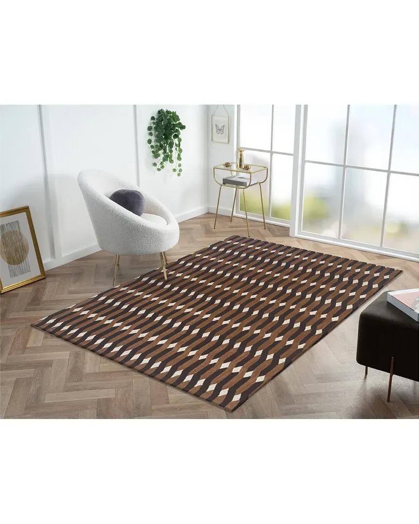 Table Tufted Retro Wool Rug - Rust