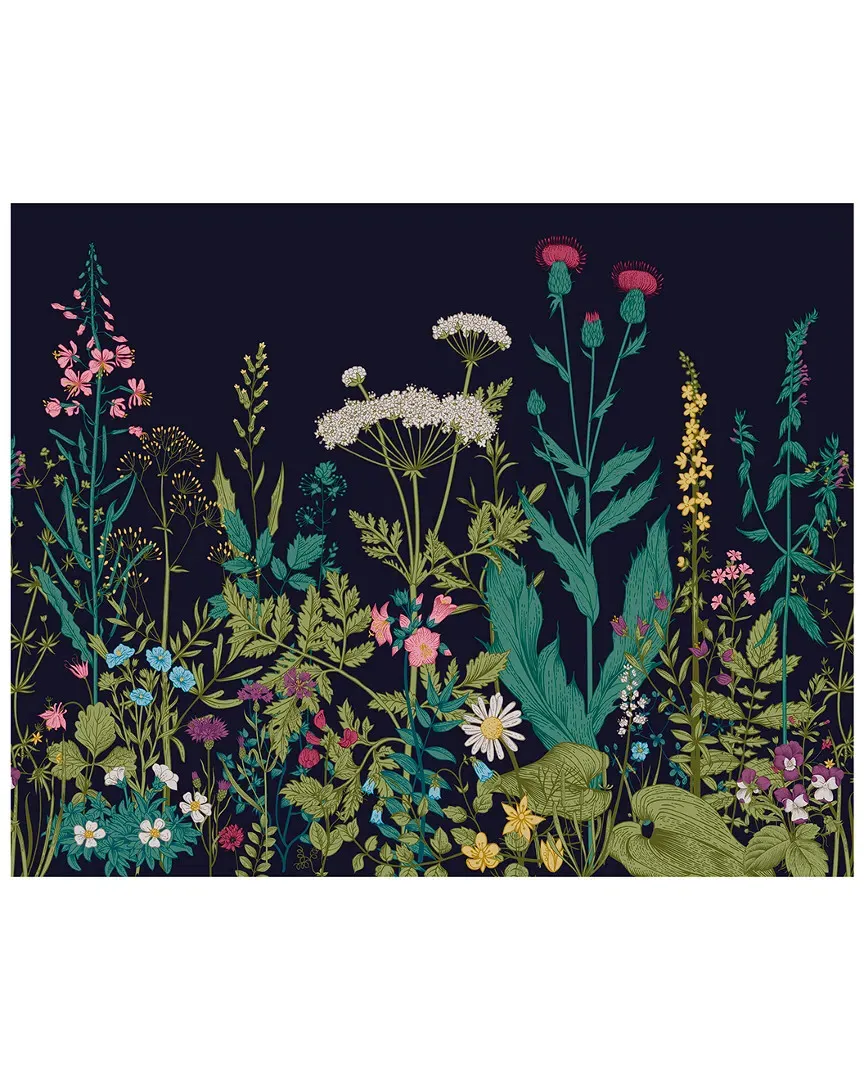 Botanical Fleur Wall Mural - Blue image