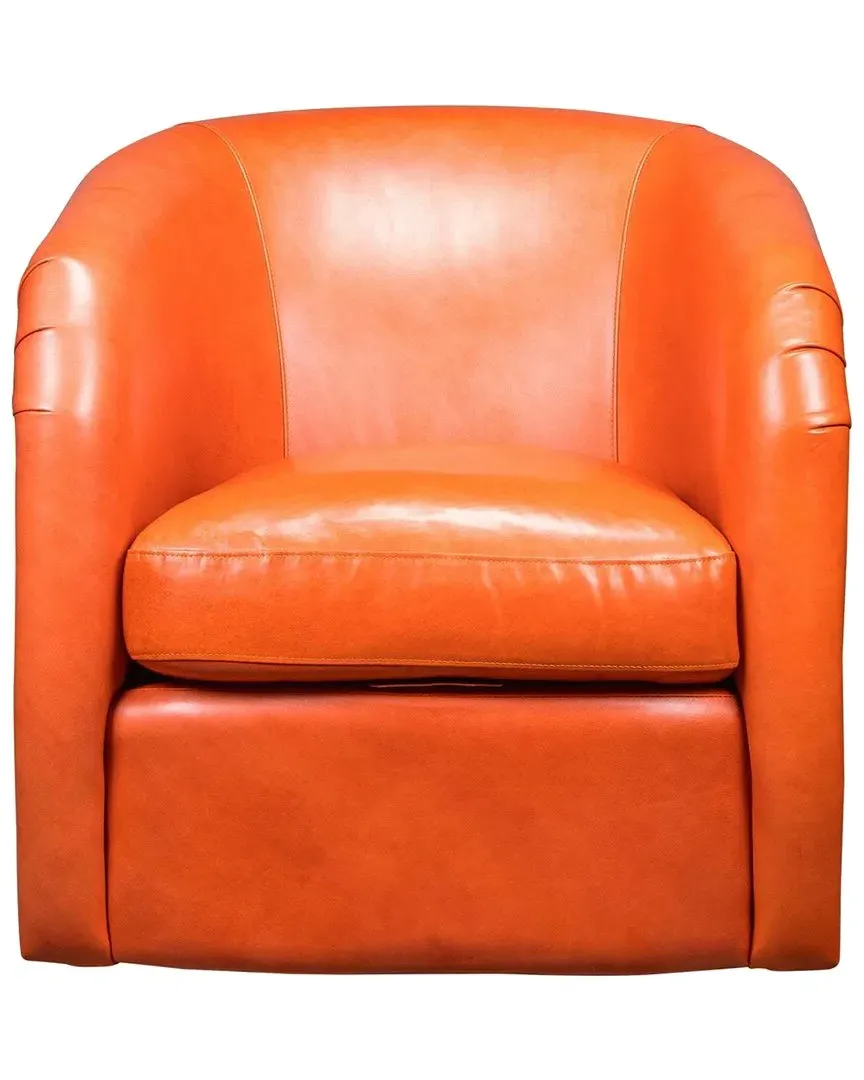 Abuzz Hexagon Swivel Chair - Pippa Papaya, Leather image