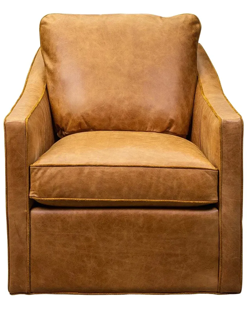 Puzzle Swivel Chair - Saddlebag Ale, Leather image
