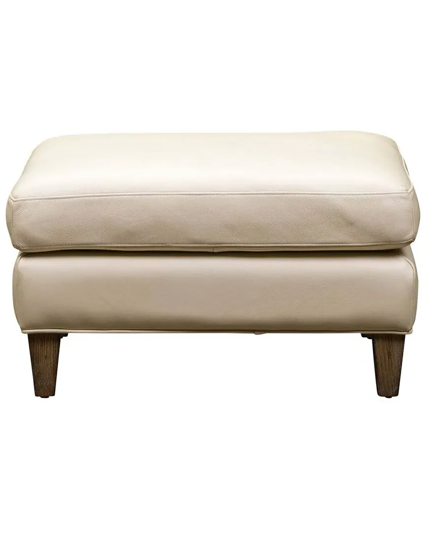 Redding Square Ottoman - Ashland Pearl, Leather image