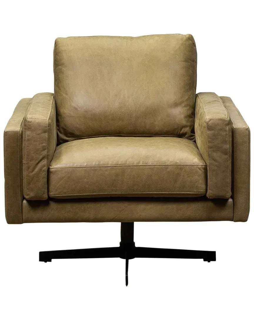 Spencer Swivel Chair - Seagrass, Leather