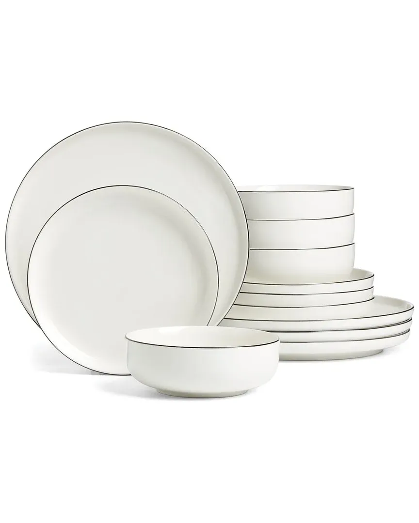 24 Seven 12-Piece Dinnerware Set - White, Porcelain image