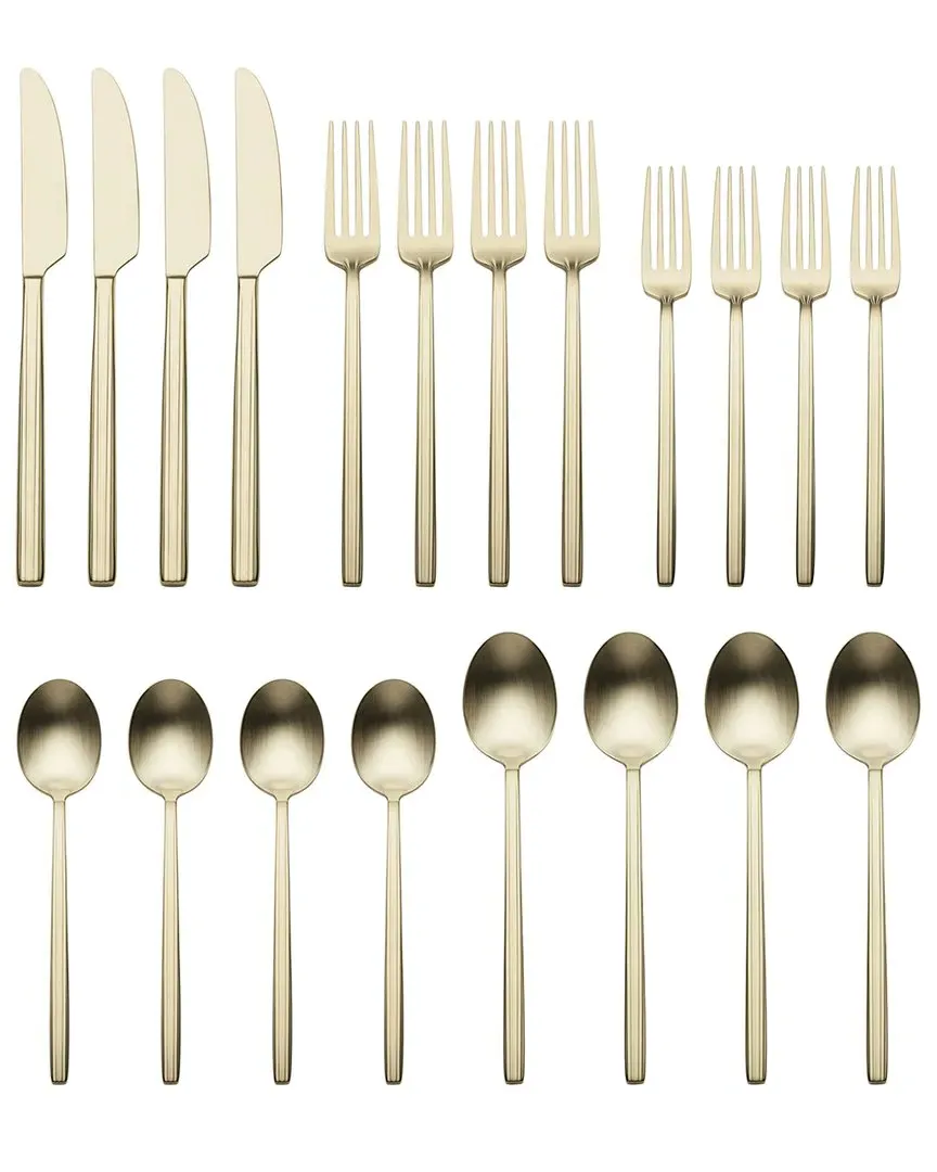 Dean 20-Piece Flatware Set - Champagne, Stainless Steel