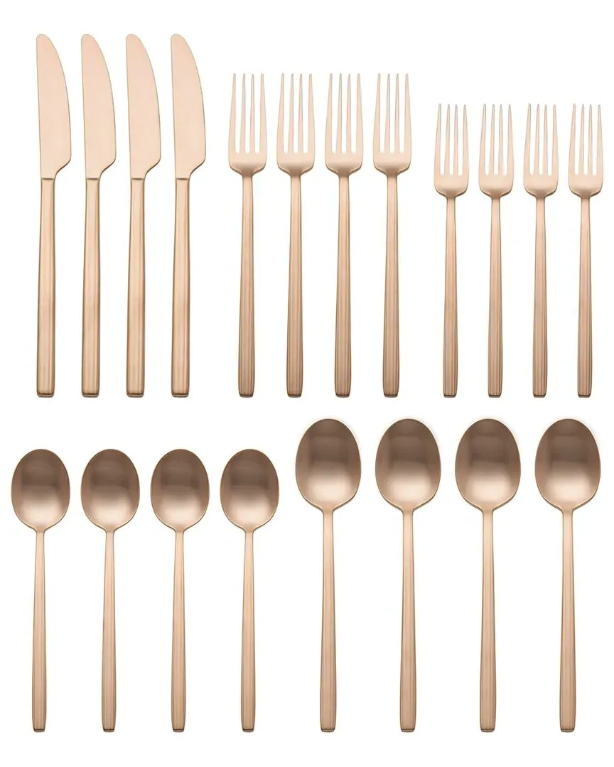 Dean 20-Piece Flatware Set - Rose Gold, Stainless Steel