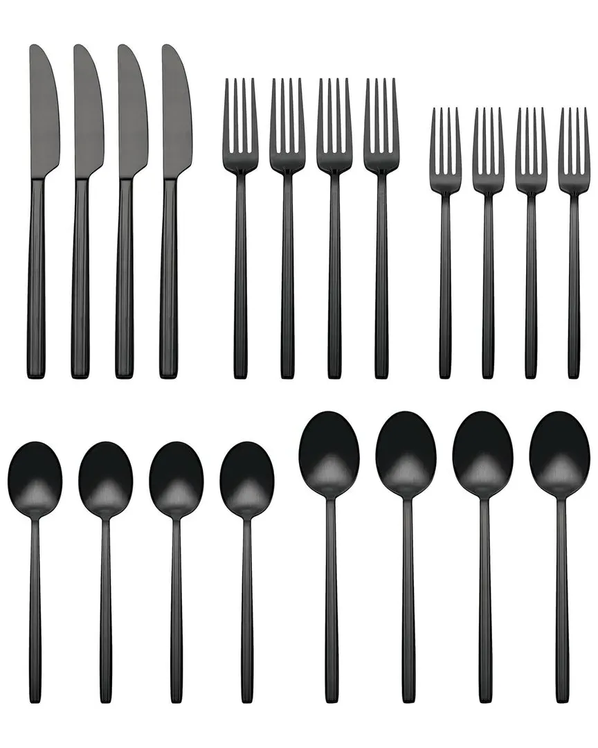 Dean 20-Piece Flatware Set - Satin Black, Stainless Steel