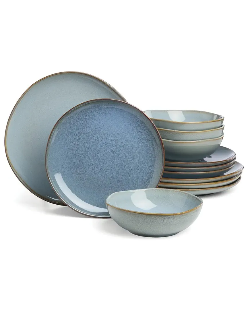 Organic Shades 12-Piece Dinnerware Set - Blue, Stoneware image
