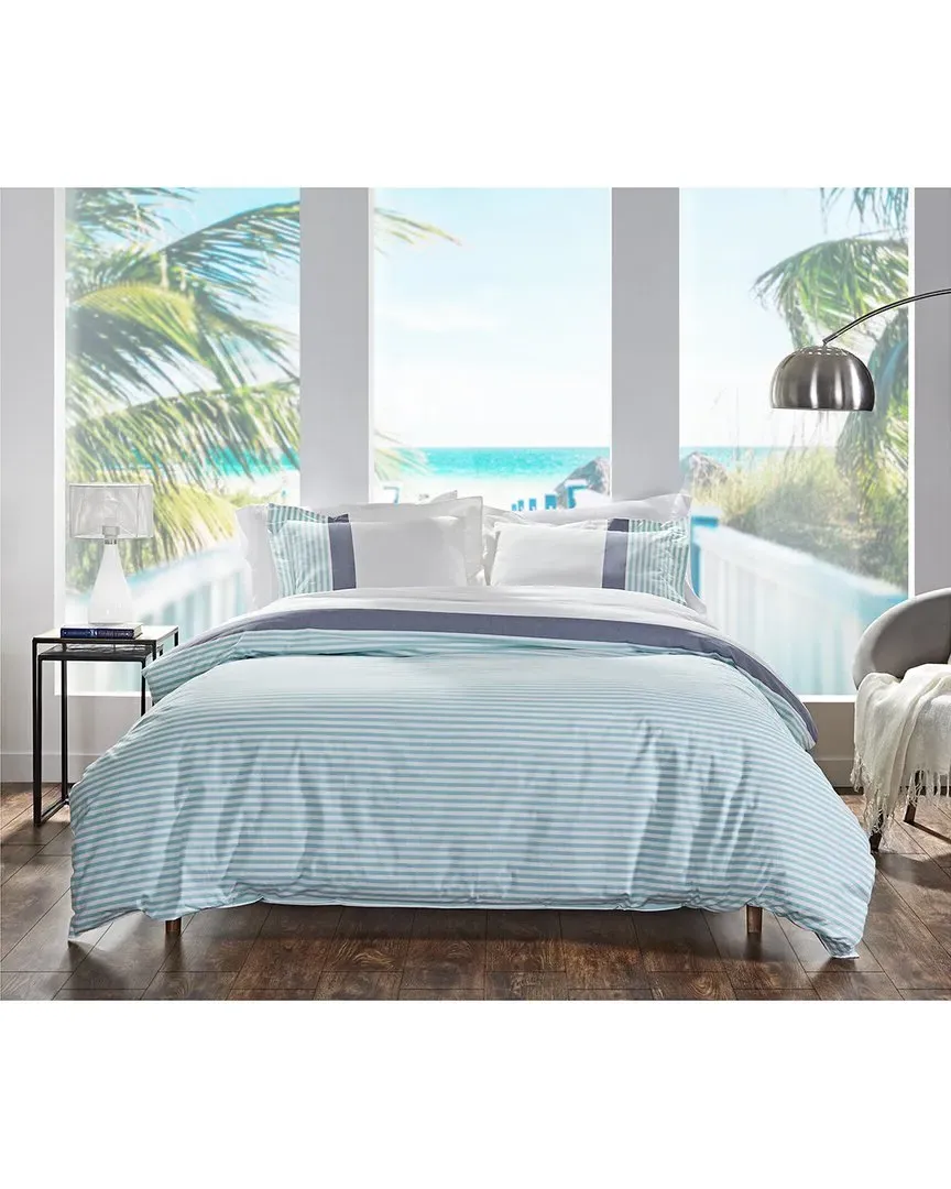 100% Cotton Stripe Duvet Cover - Indigo image