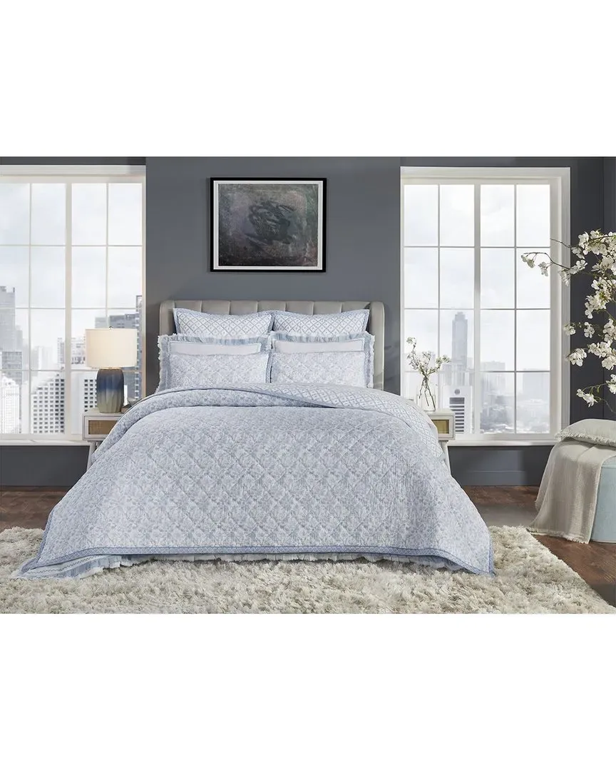 Bliss Printed Cotton Quilt - Aqua