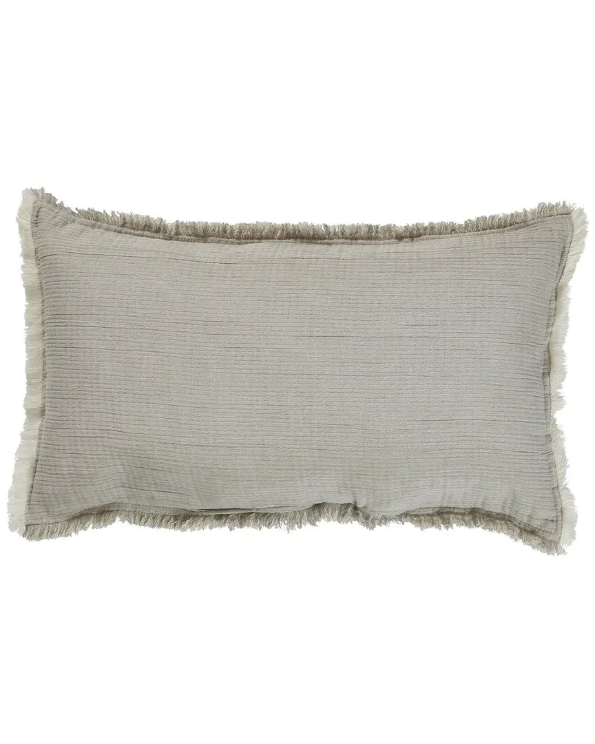 Dana Lumber Throw Pillow with Fringe - Beige, Cotton image