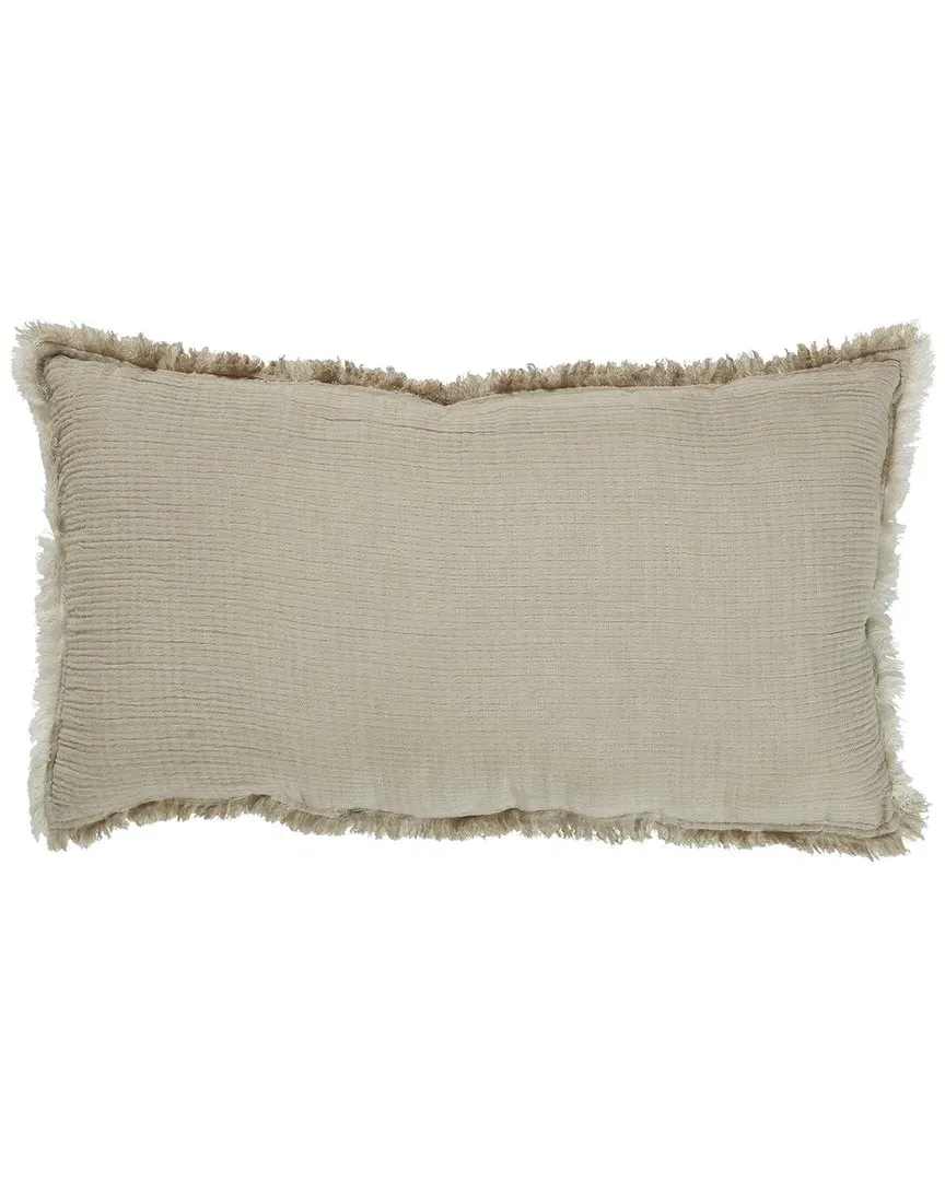 Dana Lumber Throw Pillow with Fringe - Dune, Cotton