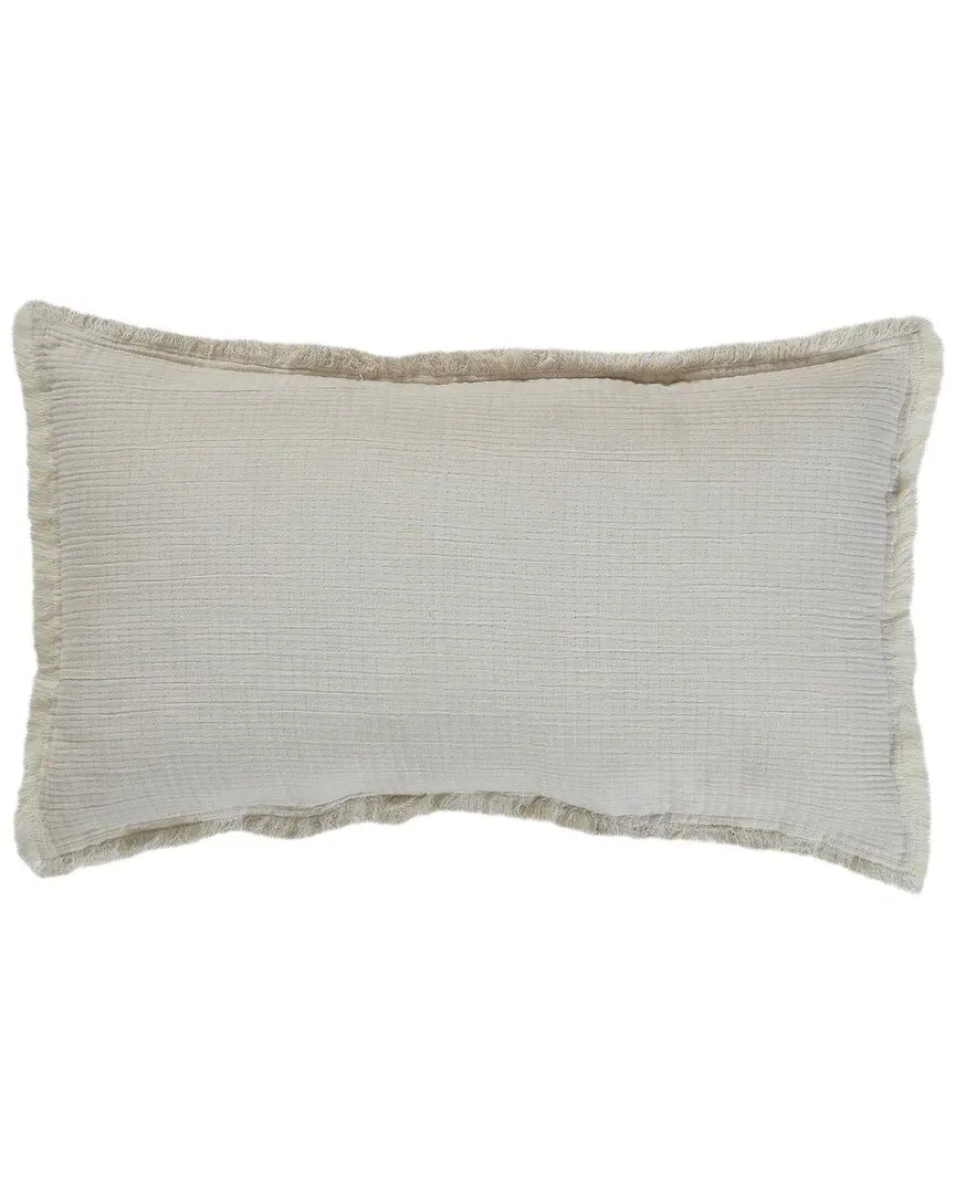 Dana Lumber Throw Pillow with Fringe - Pearl, Cotton