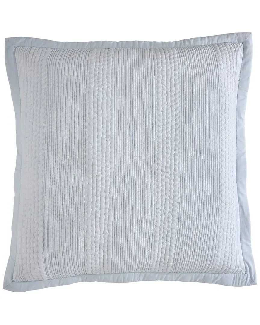 Laysan Channel Quilted Cotton Euro Sham - Sky