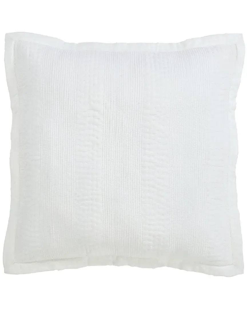 Laysan Channel Quilted Cotton Euro Sham - White