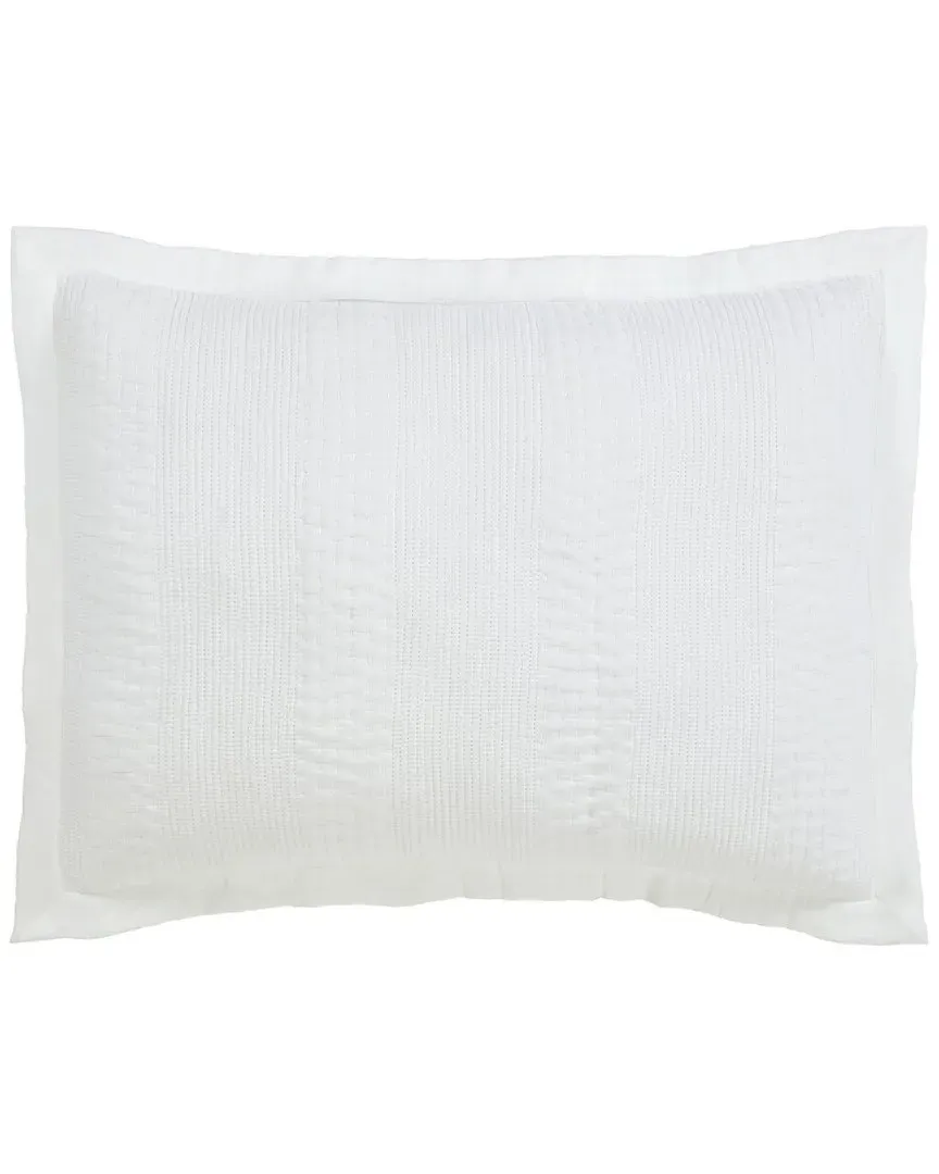 Laysan Channel Quilted Cotton Sham - White