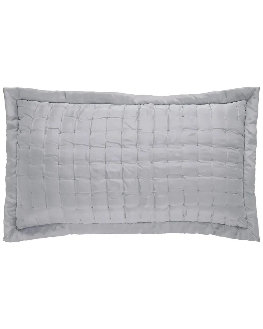 Madison King Sham Hand Pinched - Platinum, Silk