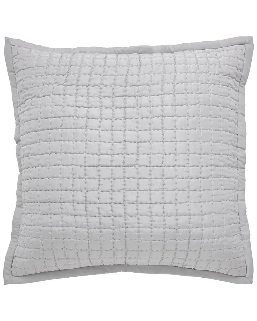 Malibu Euro Square Quilted Coverlet Sham - Platinum, Silk