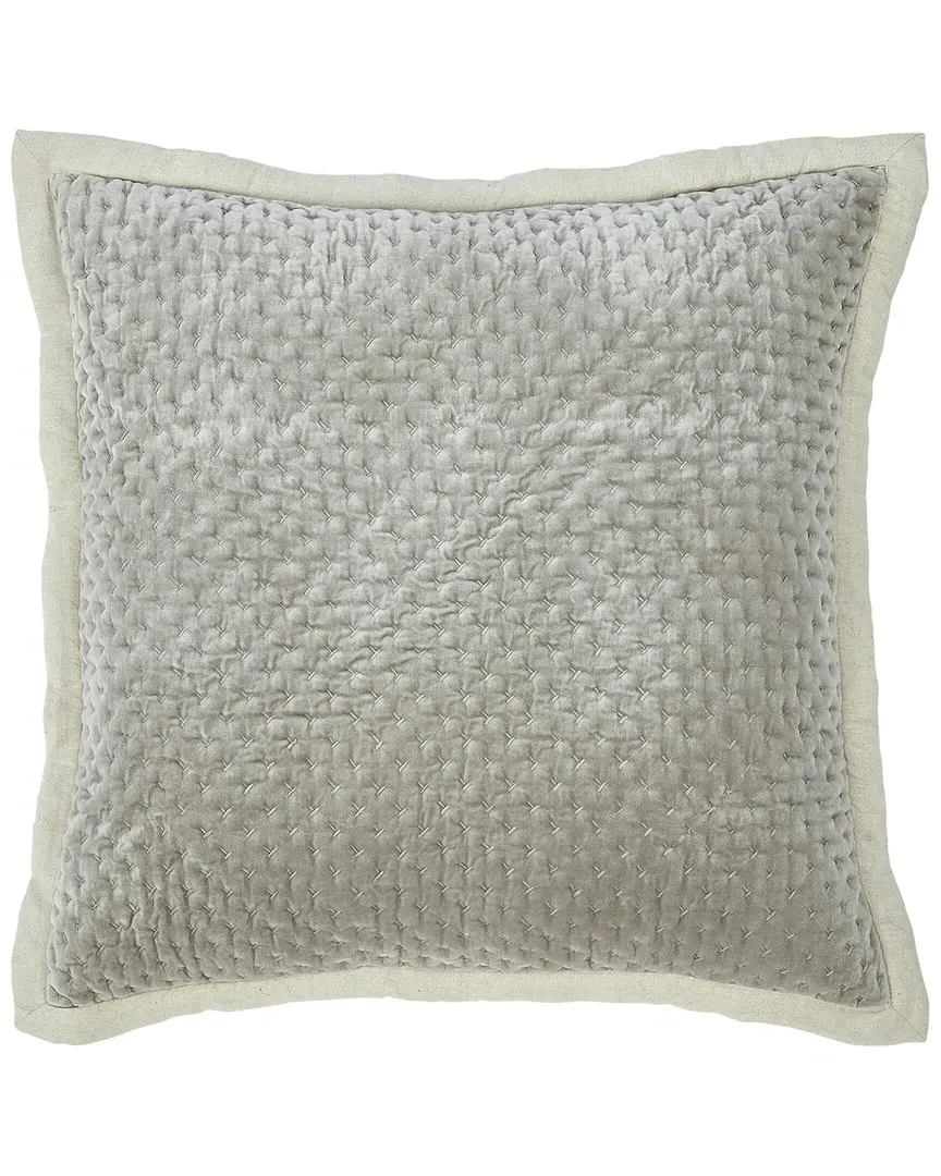 Maui Cross Stitch Euro Sham - Slate, Cotton Velvet