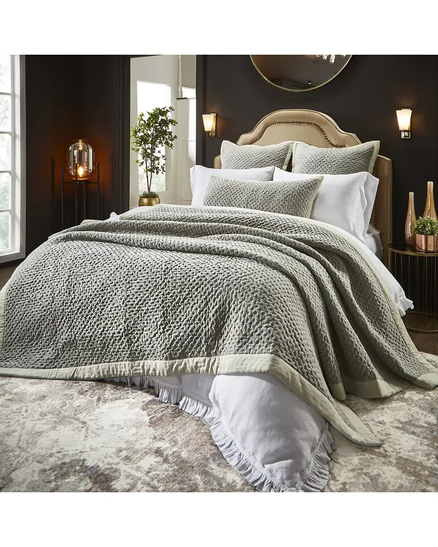 Maui Cross Stitch Quilt - Slate, Cotton Velvet