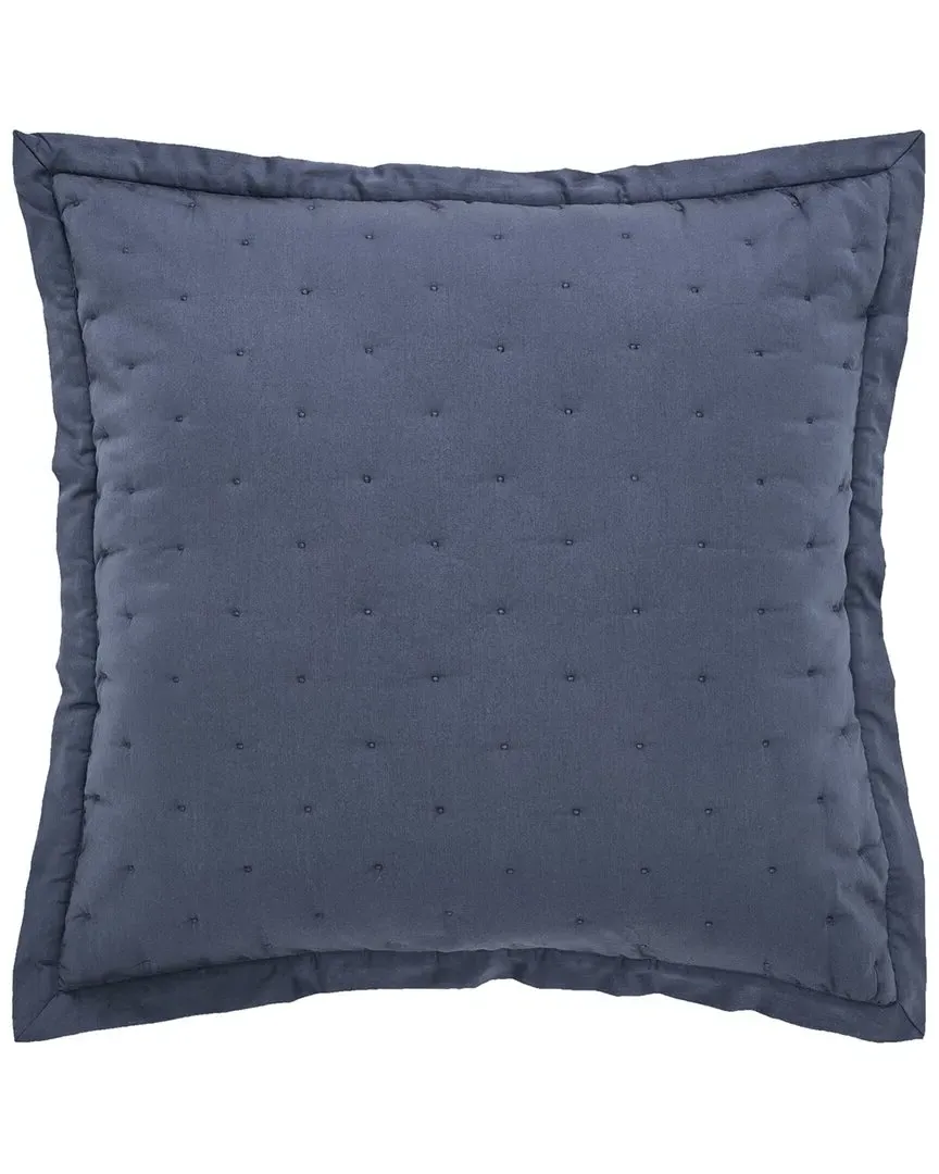 Oscar Tufted Cotton Sateen Euro Sham - Navy