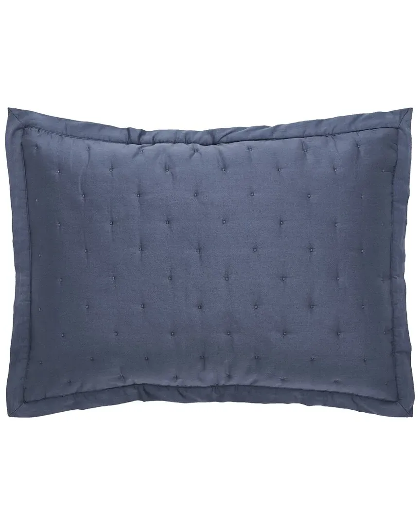 Oscar Tufted Cotton Sateen Sham - Navy