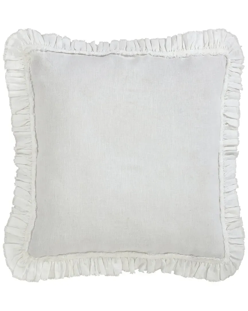 Ruffle European Linen Euro Sham - White