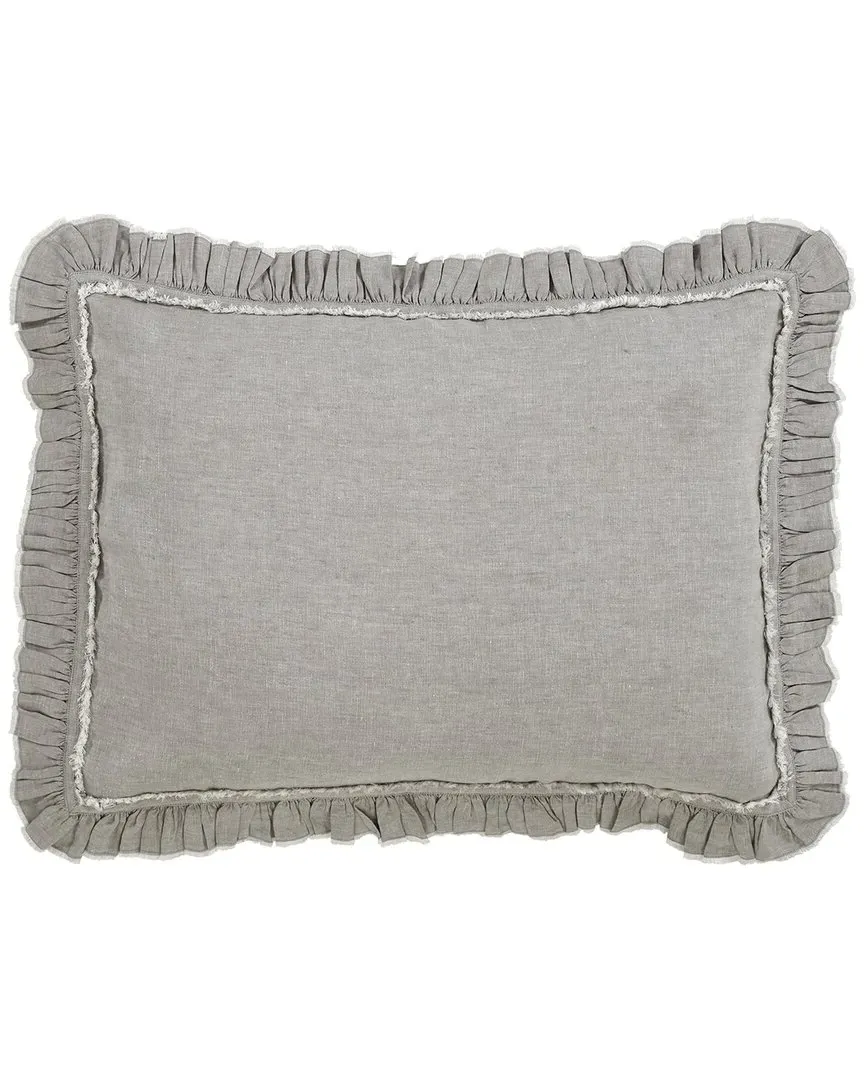 Ruffle European Linen Sham Set - Grey