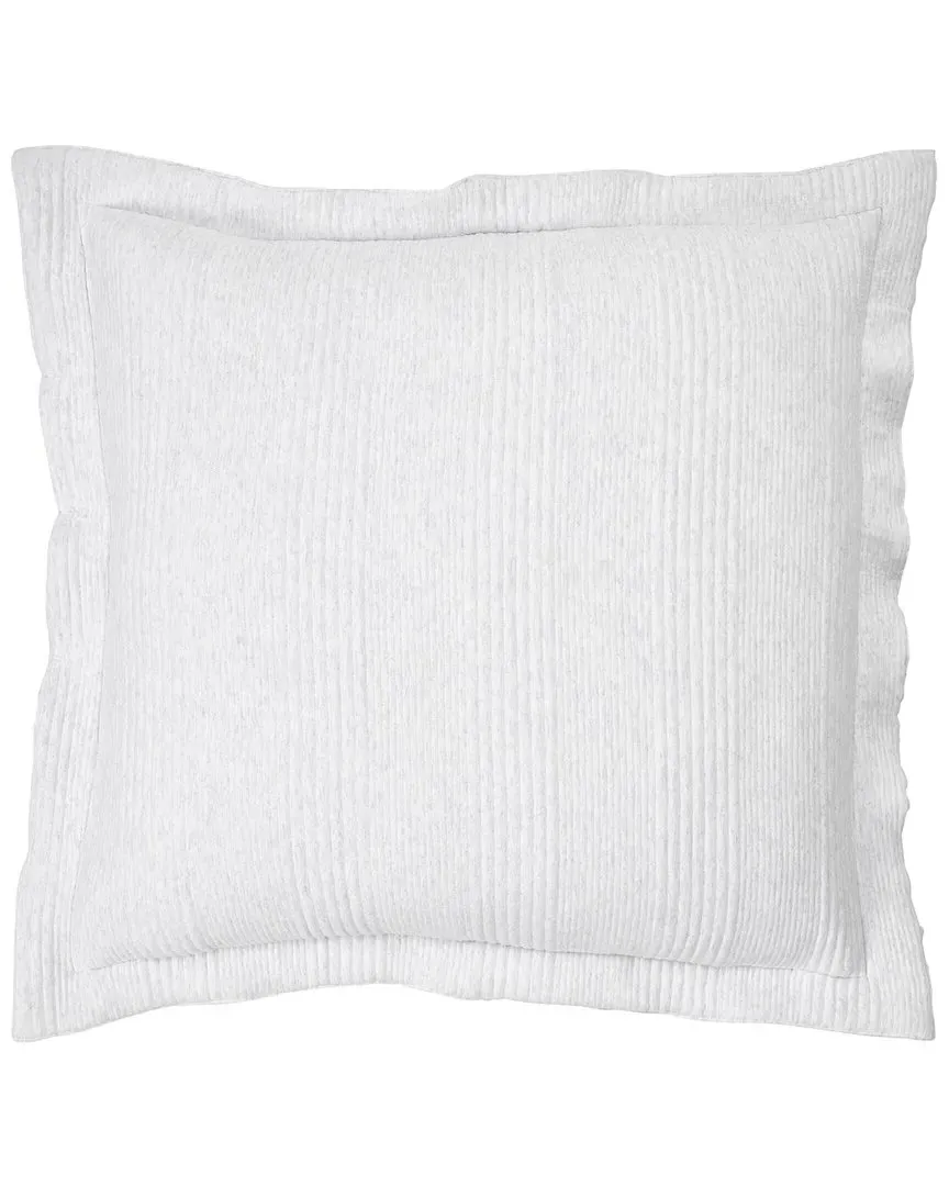 Savoy Channel Quilted Euro Sham - White Mélange, Cotton image
