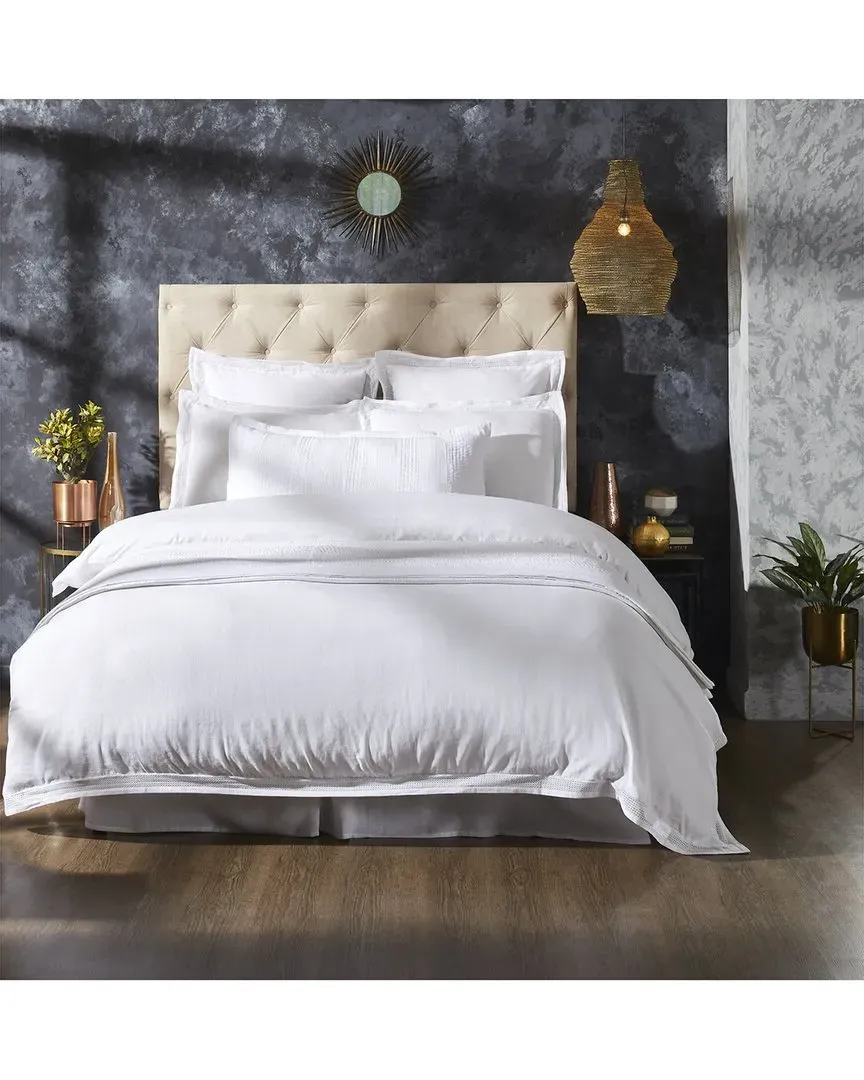 Sienna European Linen Lace Duvet Cover - White