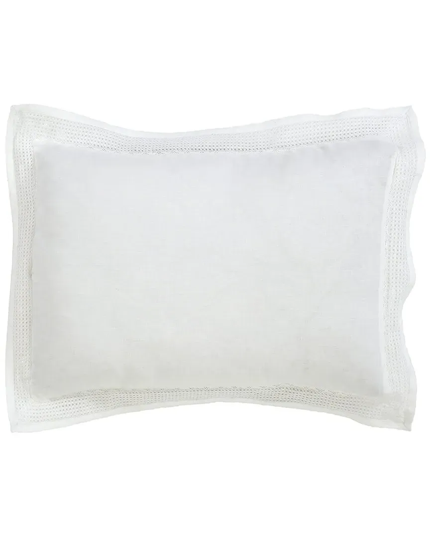 Sienna European Linen Lace Sham Set - White image
