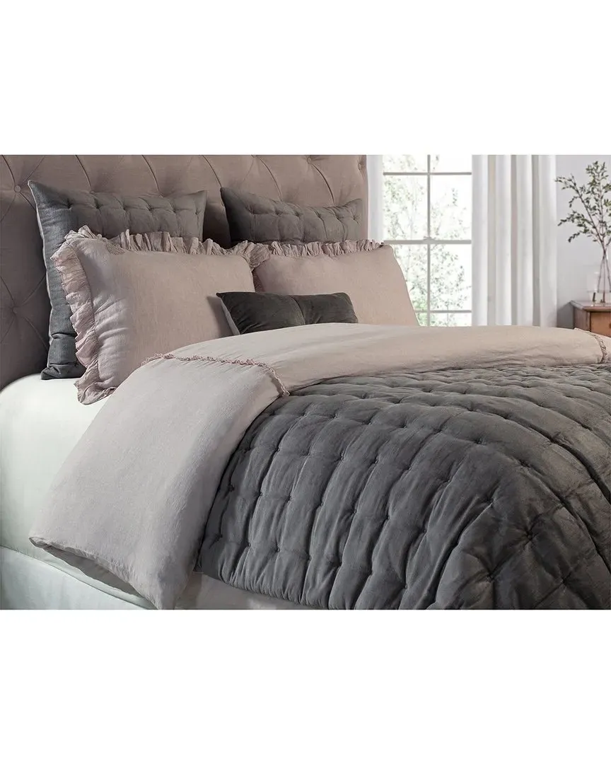 Space Dyed Linen Duvet Cover - Blush