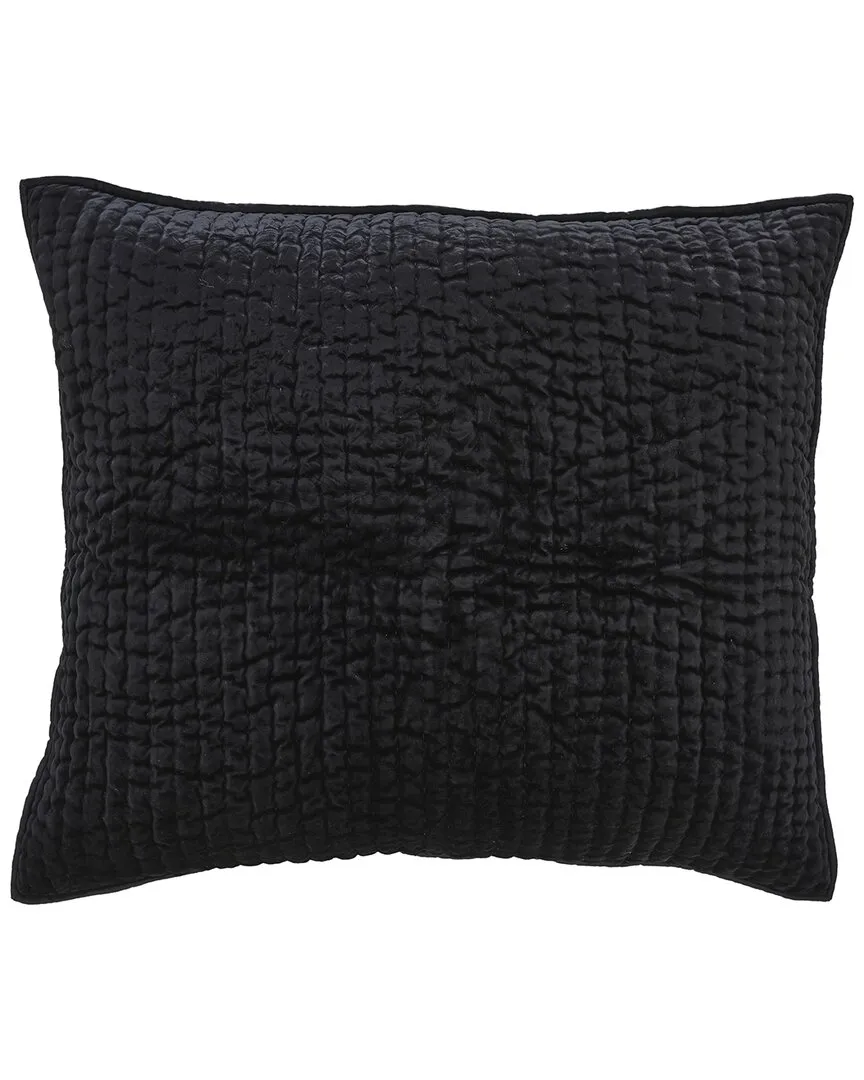 Walton Channel Velvet Euro Sham - Black