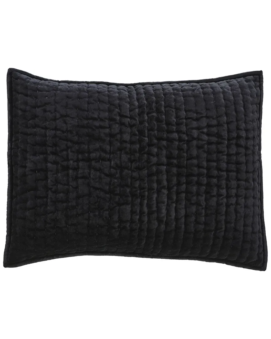 Walton Channel Velvet Quilt Sham - Black