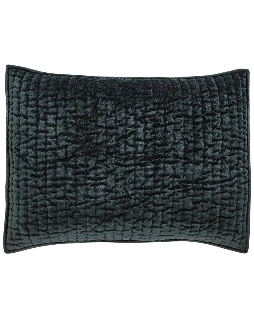 Walton Channel Velvet Quilt Sham - Forest Green image