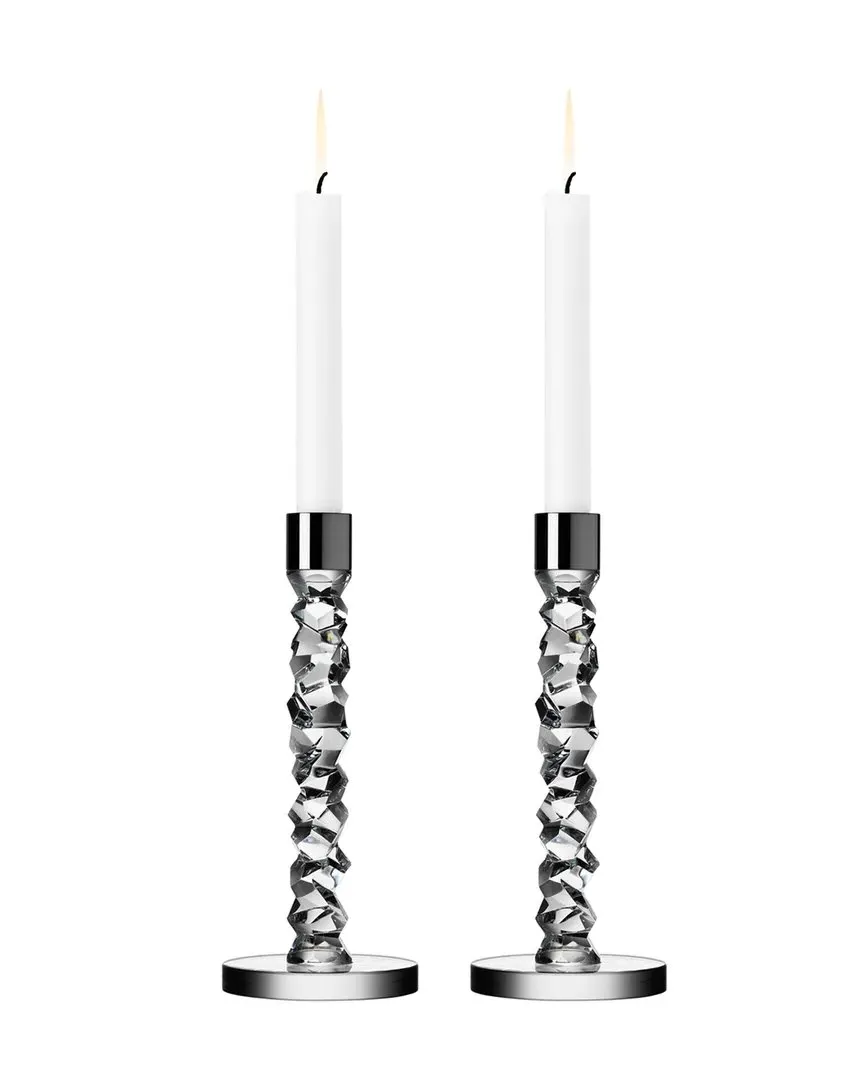 Carat Medium Candlesticks Set of 2 - Clear, Crystal image