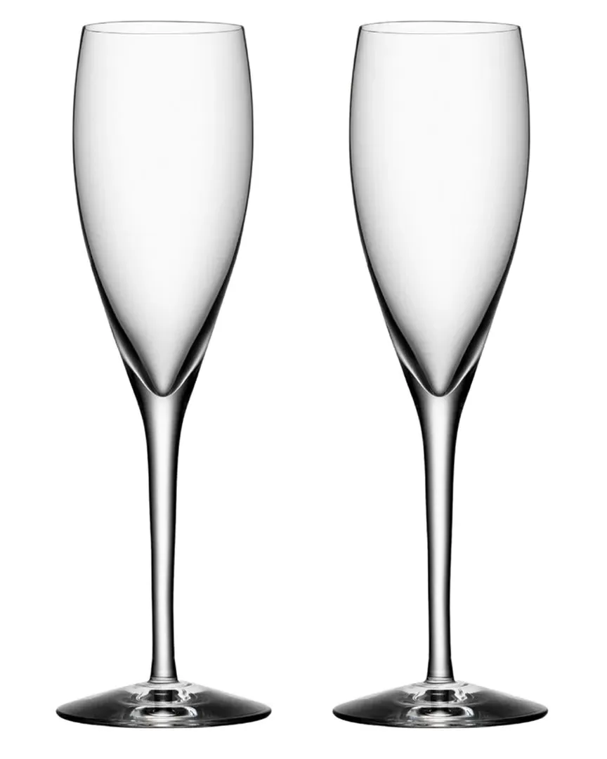 Set of 2 More Champagne Flutes - Glass