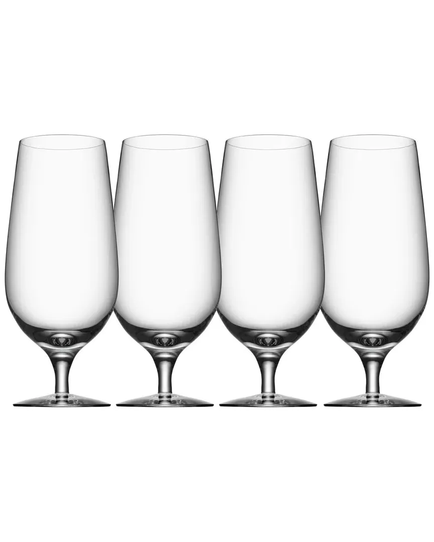 Set of 4 Beer Lager Glasses - Clear