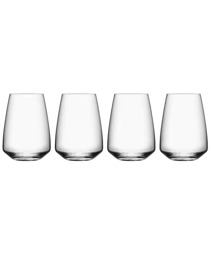 Set of 4 Pulse Stemless Glasses - Clear