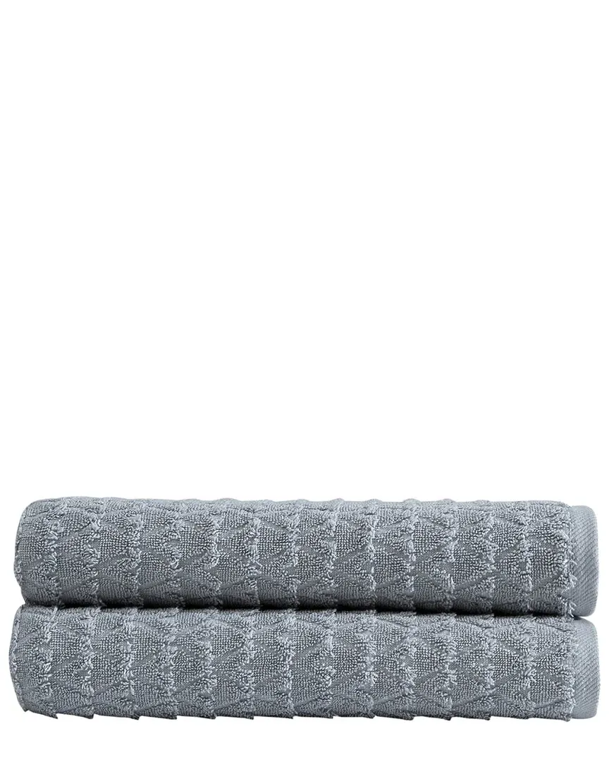 Azure Collection 2pc Bath Towel Set - Grey, Cotton