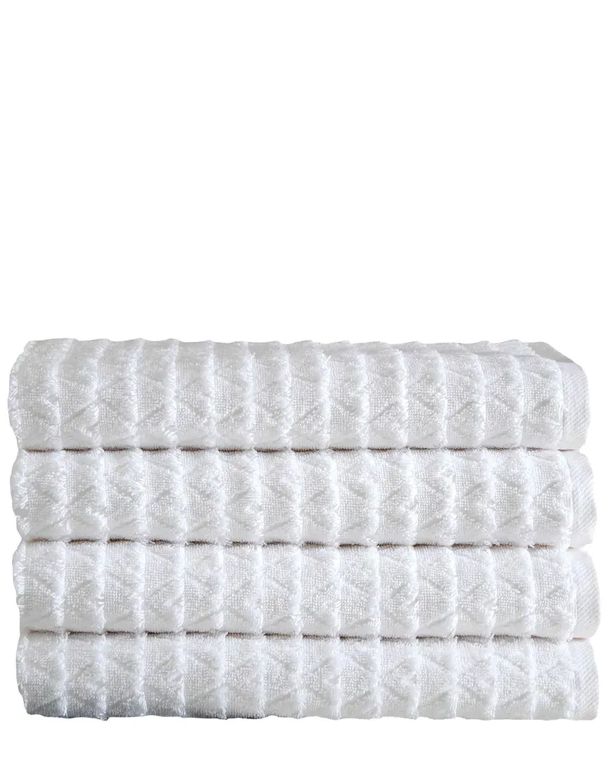Azure Collection 4pc Bath Towel Set - White, Cotton