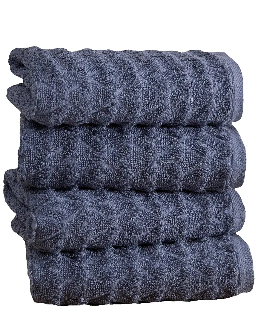 Azure Collection 4pc Hand Towel Set - Blue, Cotton image