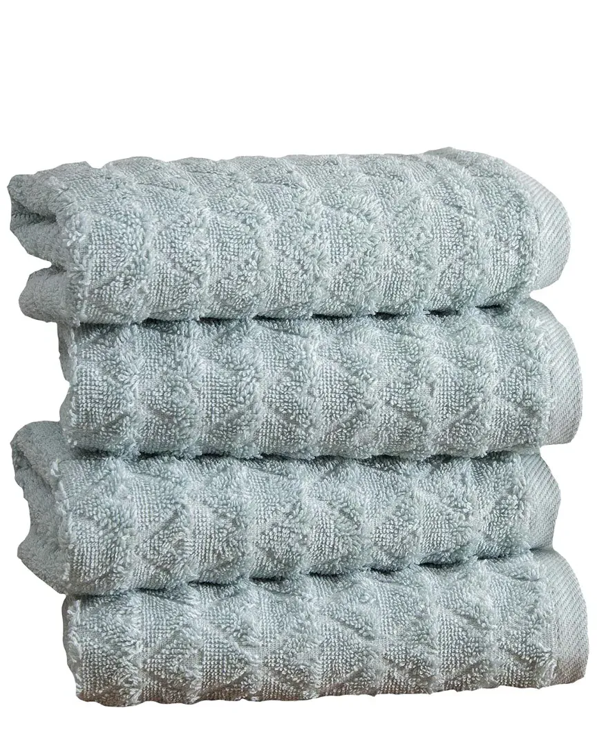 Azure Collection 4pc Hand Towel Set - Evening Blue, Cotton