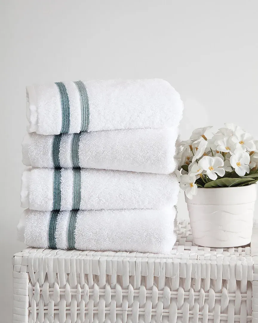 Bedazzle Hand Towel 4pc Set - Green, Cotton