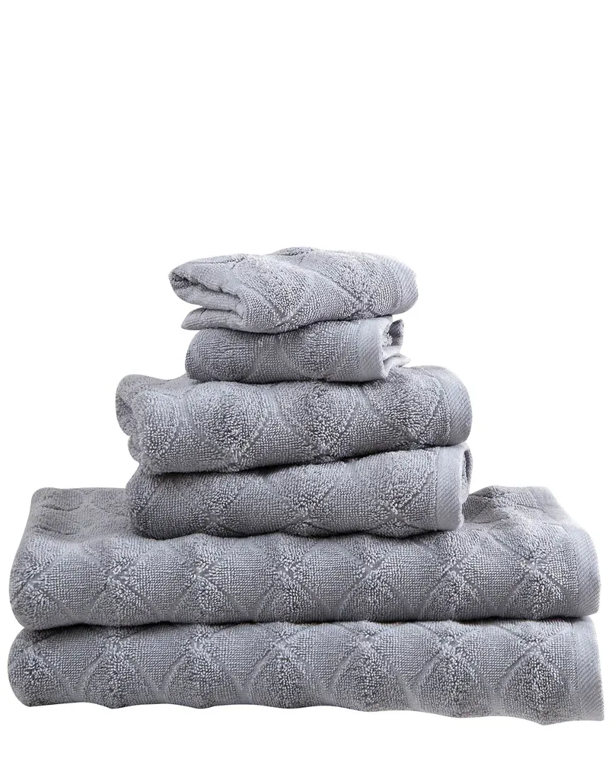 Esperance Collection 6pc Towel Set - Grey, Cotton