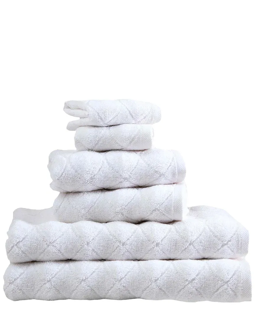 Esperance Collection 6pc Towel Set - White, Cotton